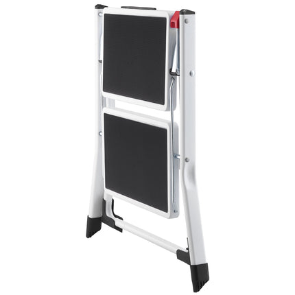 2-Step Folding Steel Step Stool, 150 kg, Wide Anti-Slip
