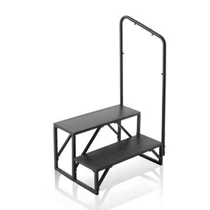 2-Step RV Steps With Handrail, 440 lb, Non-Slip Steel