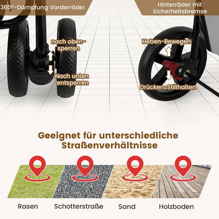 2-stöckiger Tierwagen, 16 kg Tragkraft, Grau, Netzfenster