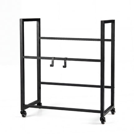 2-Tier Rolling Drink Crate Rack with Wheels, Black