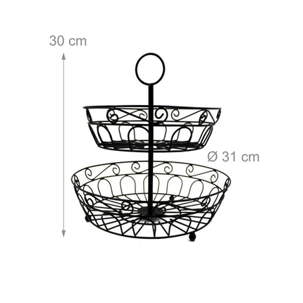 2-Tier Round Fruit Bowl – Open Lattice Design