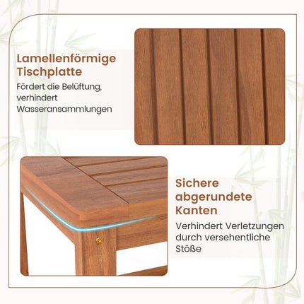 2-stöckiger Beistelltisch aus Massivholz mit Ablage, Naturfarben