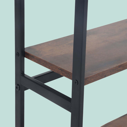 2-Tier Spice Rack Shelf, MDF and Iron, Brown/Black