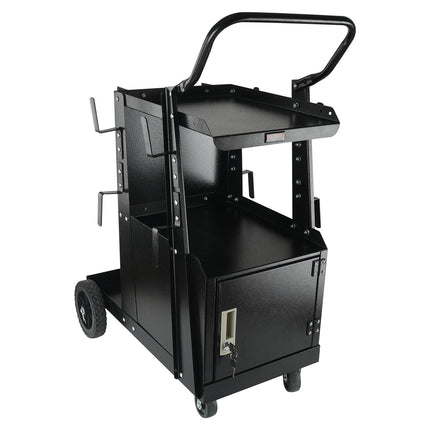 2-Tier Welding Cart with Lockable Cabinet, 265 lb