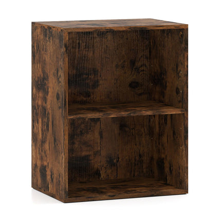2-stöckiges Holzregal, verstellbare Böden, Rustikalbraun