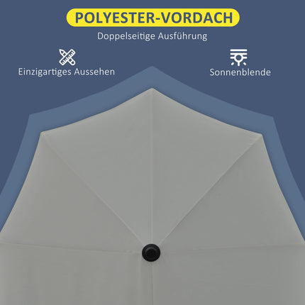 Halbrunder Balkonsonnenschirm 2x2m, Wasserdicht Dunkelgrau
