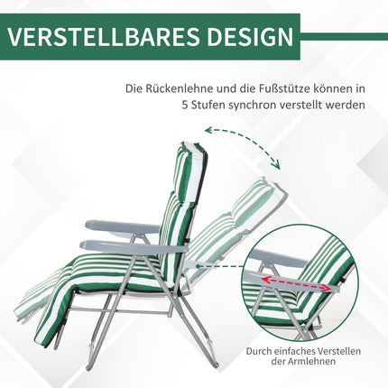 Klappbare Gartenstühle, verstellbare Sonnenliege mit Polstern