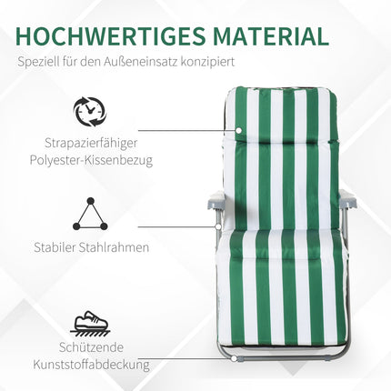 Klappbare Gartenstühle, verstellbare Sonnenliege mit Polstern