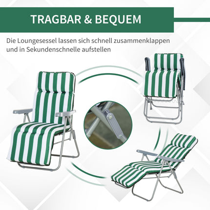 Klappbare Gartenstühle, verstellbare Sonnenliege mit Polstern