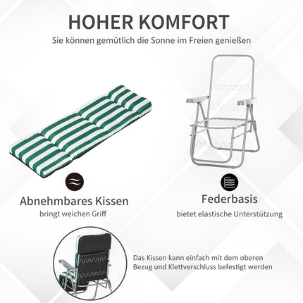Klappbare Gartenstühle, verstellbare Sonnenliege mit Polstern
