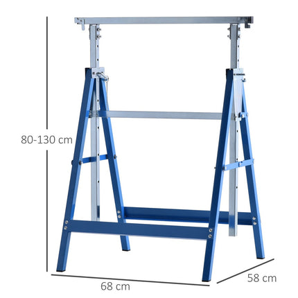 Klappbarer Stahlbock, 200 kg, höhenverstellbar, blau