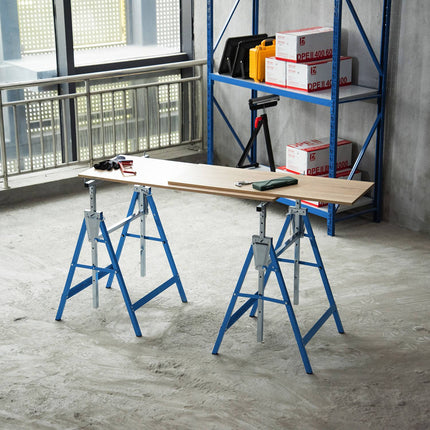 Klappbarer Stahlbock, 200 kg, höhenverstellbar, blau