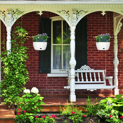 2 hanging baskets with water containers - L