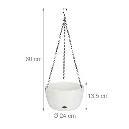 2 hanging baskets with water containers - L