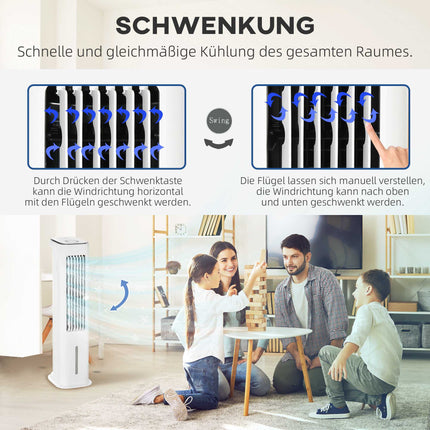 2-in-1-Luftkühler mit 5-Liter-Tank, 12-Stunden-Timer, für 20 m²
