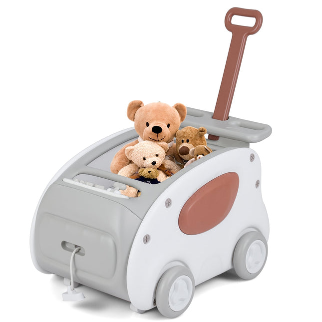 2-in-1 Babywalker mit Rädern, klappbarem Sitz, Sicherheitsgurt