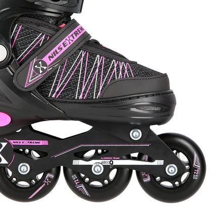 2-in-1 Black/Pink Inline & Ice Skates, Size M (35-38)