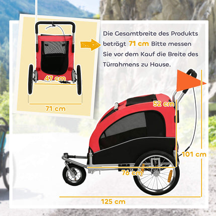 2-in-1 Hundeanhänger mit Joggerfunktion, faltbar, bis 20 kg