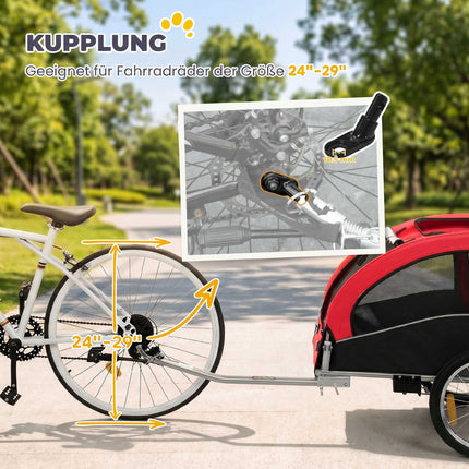 2-in-1 Hundeanhänger mit Joggerfunktion, faltbar, bis 20 kg