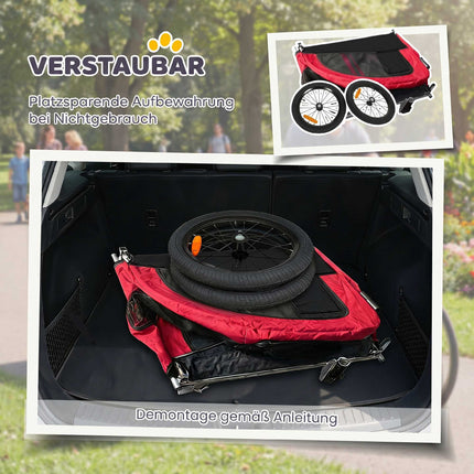 2-in-1 Hundeanhänger mit Joggerfunktion, faltbar, bis 20 kg