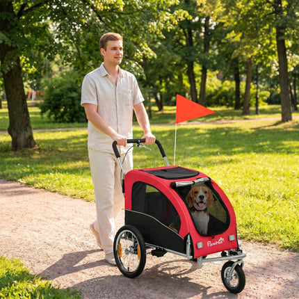 2-in-1 Hundeanhänger mit Joggerfunktion, faltbar, bis 20 kg