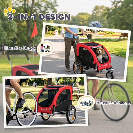 2-in-1 Hundeanhänger mit Joggerfunktion, faltbar, bis 20 kg