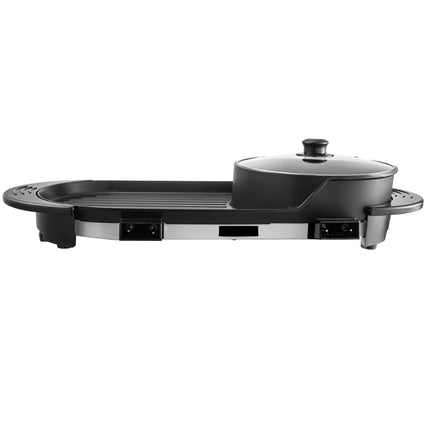 2-in-1 Electric Hot Pot Grill, Divider, Dual Temp 2200W
