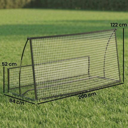 2-in-1 Foldable Soccer Rebounder, Black, 200 x 94 cm
