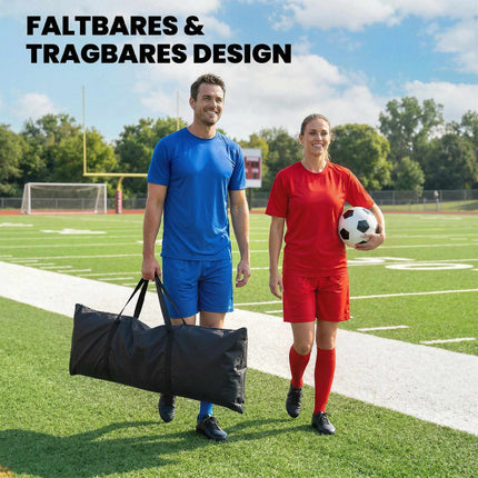2-in-1 Foldable Soccer Rebounder, Black, 200 x 94 cm