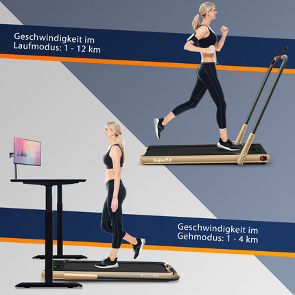 2-in-1 Klappbares Laufband mit LED-Display und Fernbedienung
