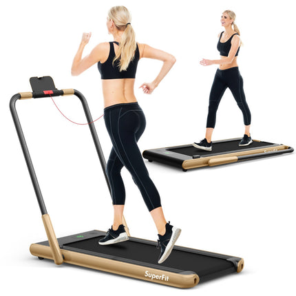 2-in-1 Klappbares Laufband mit LED-Display und Fernbedienung