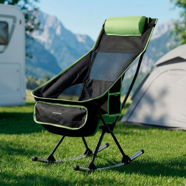2-in-1 faltender Camping-Schaukelstuhl mit Tasche & Kissen