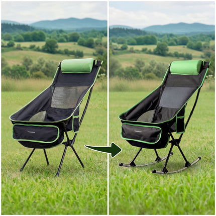 2-in-1 faltender Camping-Schaukelstuhl mit Tasche & Kissen