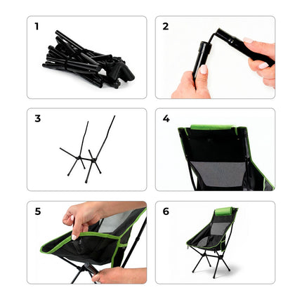 2-in-1 faltender Camping-Schaukelstuhl mit Tasche & Kissen