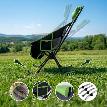 2-in-1 faltender Camping-Schaukelstuhl mit Tasche & Kissen