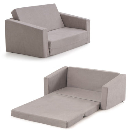 2 in 1 Klappsofa Kindersofa mit Samtstoffbezug Kindersessel Sessel 77 x 43 x 40 cm Dunkelgrau
