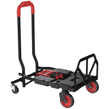 2-in-1 Folding Hand Truck and Platform Cart, Steel, 120 kg Load, Swivel Wheels