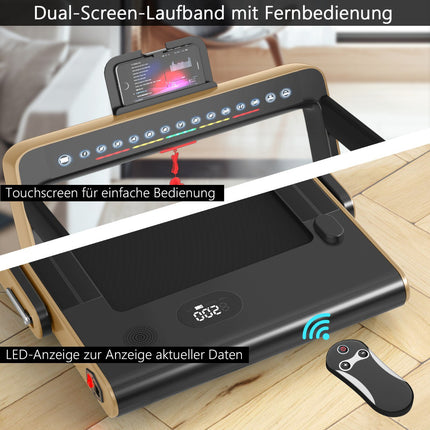 2-in-1-Klapplaufband, 2,25 PS, duales LED-Display, Fernbedienung