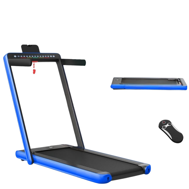 2-in-1-Klapplaufband mit dualem LED-Display, Blau