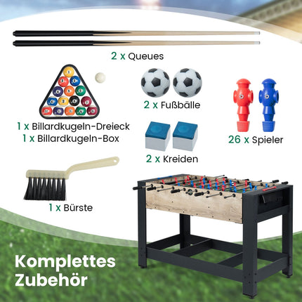2-in-1 Kicker- & Billardtisch – Kompaktes, stabiles Design
