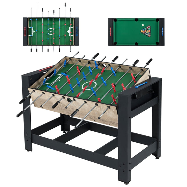 2-in-1 Kicker- & Billardtisch – Kompaktes, stabiles Design