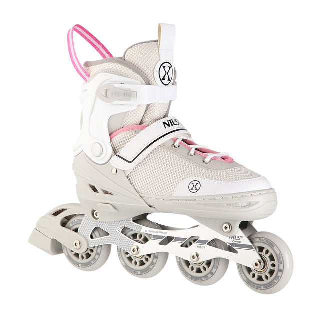 2-in-1 Inlineskates und Schlittschuhe Grau-Rosa, Größe L (39-43)