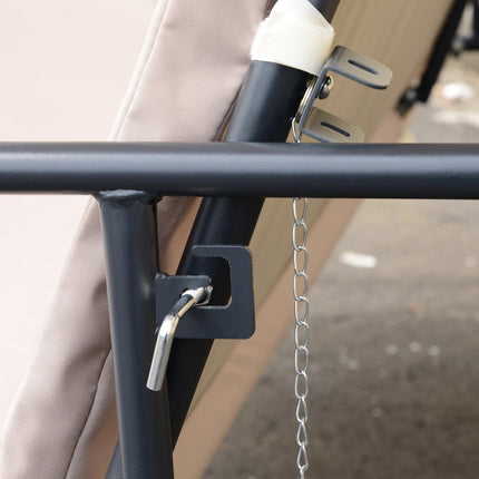2-in-1 reclining garden swing, 3-seater, adjustable canopy