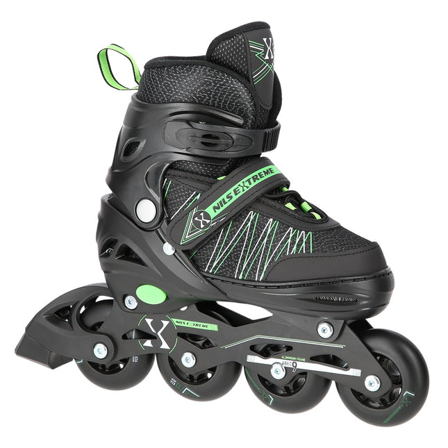 2-in-1 Inliner und Schlittschuhe, Schwarz/Grün, Größe M (35-38)