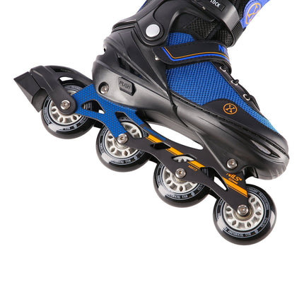 2-in-1 Inliner und Schlittschuhe, Schwarz-Orange, Größe L (39-43)