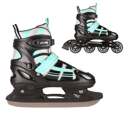 2-in-1 Inline & Ice Skates, Mint, Size M (35-38)