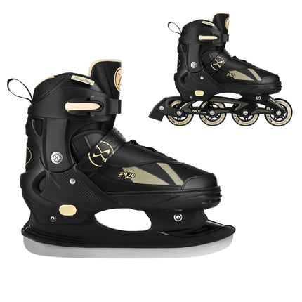 2-in-1 Inlineskates & Schlittschuhe, Größe M (36-39), Beige