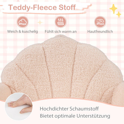 2-in-1-Kindersofabett, Beige, weicher Teddyplüsch