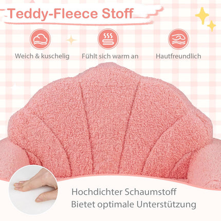 2-in-1 Kids Sofa Bed, Pink Teddy Fabric, Foldable