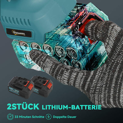 2-in-1 Mini-Kettensäge 580W mit 8000mAh Akku Sicherheitssperre 8 Zoll 42 x 29 x 10,5 cm Blau